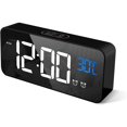 thumbnail image 2 of Reloj despertador digital, reloj digital LED, reloj de mesa con función de control de voz y pantalla de temperatura, alarma de espejo con alarma dual, tiempo de repetición, 4 niveles, regulador de bri Namotu LL-0812, 2 of 7