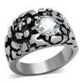thumbnail image 1 of Alamode TK958-13 Bague en Acier Inoxydable avec Grade AAA CZ en Transparent pour Homme - Taille 13, 1 of 1