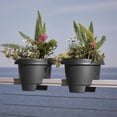 thumbnail image 2 of Bloem 12" Plastic Deck Rail Planter, 9" H x 12" L x 12" W, Fits Rail Sizes between 3.25 to 3.75" Wide, Charcoal, 2-Pack, 2 of 7