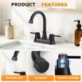 thumbnail image 2 of Wowow 4 in. Centerset Double Handle High Arc Bathroom Sink Faucet with Pop Up Drain in Oil Rubbed Bronze, 2 of 8