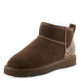 thumbnail image 2 of L'Artiste BRANDAI Shearling-Lined Ankle Boot – Embossed Leather & Suede Slip-On with Whipstitch Detail, 2 of 9