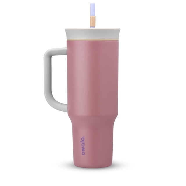 Vaso de viaje Owala de acero inoxidable de 1,2 L con tapa, pajita y asa