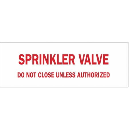 BRADY Sprinkler Control Valve Sign,7" x 10" 22692