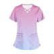 thumbnail image 5 of Fiudx Liquidación de Ofertas Flash Top de Ropa de Enfermería con Bolsillo y Cuello En V de Manga Corta de Color Degradado Informal a La Moda para Mujer, 5 of 5