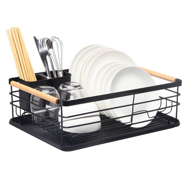 Cutlery Storing Holder, Iron Art Dish Drainer Organizer for Kitchen