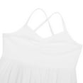 thumbnail image 6 of Xnihocha Kids Girls Ballet Dance Leotard Tutu Dress Cross Back Camisole Dress Modern Lyrical Dancewear White L, 6 of 7