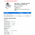 thumbnail image 2 of Water Pump 1 - Compatible with 2015 - 2019 Ford Transit-250 3.7L V6 2016 2017 2018, 2 of 2
