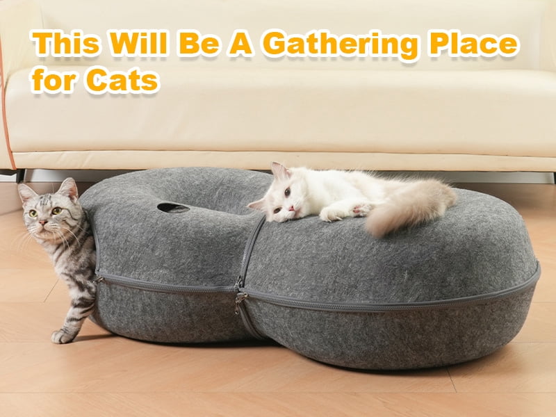 DOOKRON 8-Shaped Large Cat Tunnel Bed,  Peekaboo Cat  Cave