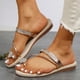 thumbnail image 4 of Amzcrzy Zapatos de mujer,Zapatos de mujer,Zapatillas de mujer, Sandalias de verano para mujer con puntera de pinza y decoración de flores y diamantes de imitación Sandalias Mujer Zapatillas De Casa, 4 of 6