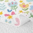 thumbnail image 5 of Homewish Pastel Ditsy Floral Quilt King For Girls,Pink Blue Yellow Cute King Coverlet Set,3 Pieces, 5 of 7