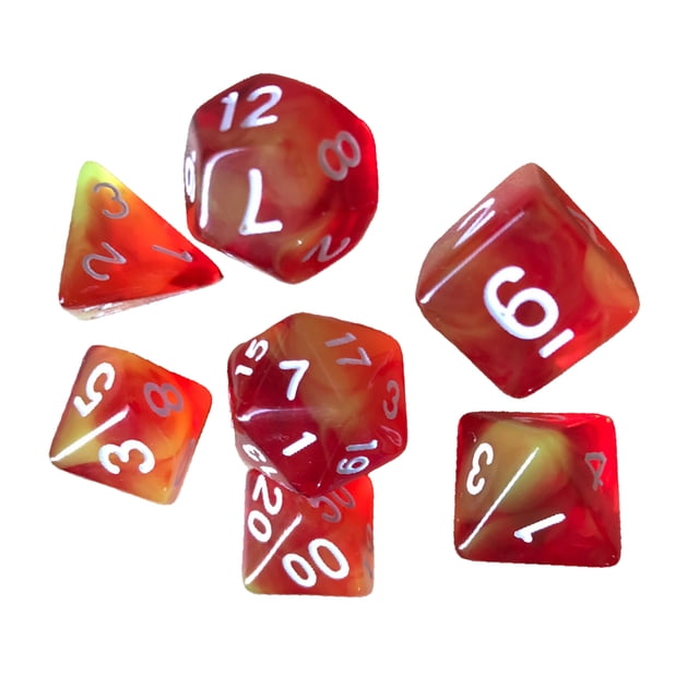 1 Set Polyhedral Dice Double Color Acrylic Toys Interesting Role Playing Games Craps Entertainment Accessory for Math Teaching Type1