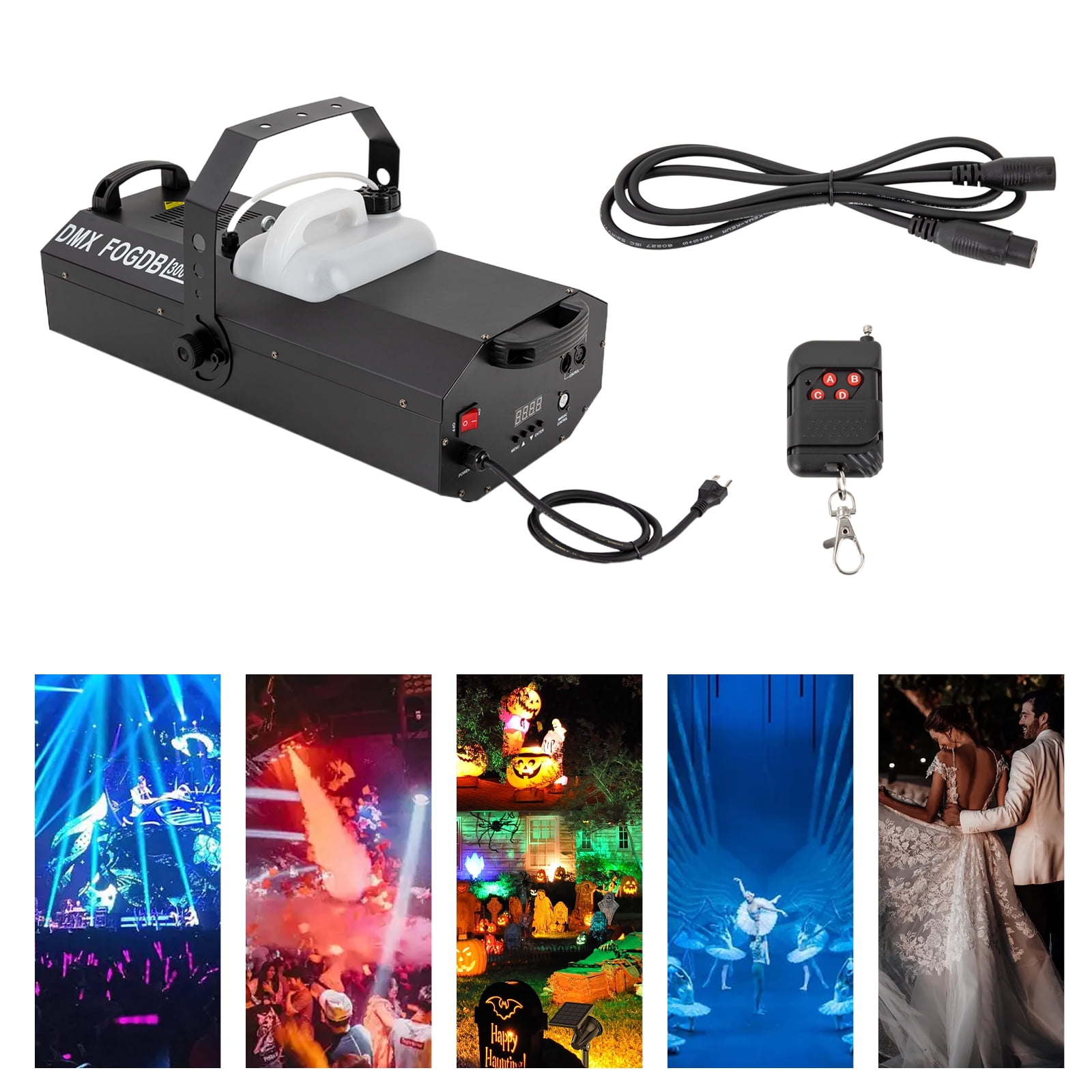 61*30*17.5cm Black Rectangular Halloween Fog Machine 30000CFM Fog DMX Stage Haze Machine Stages Ballrooms Bars