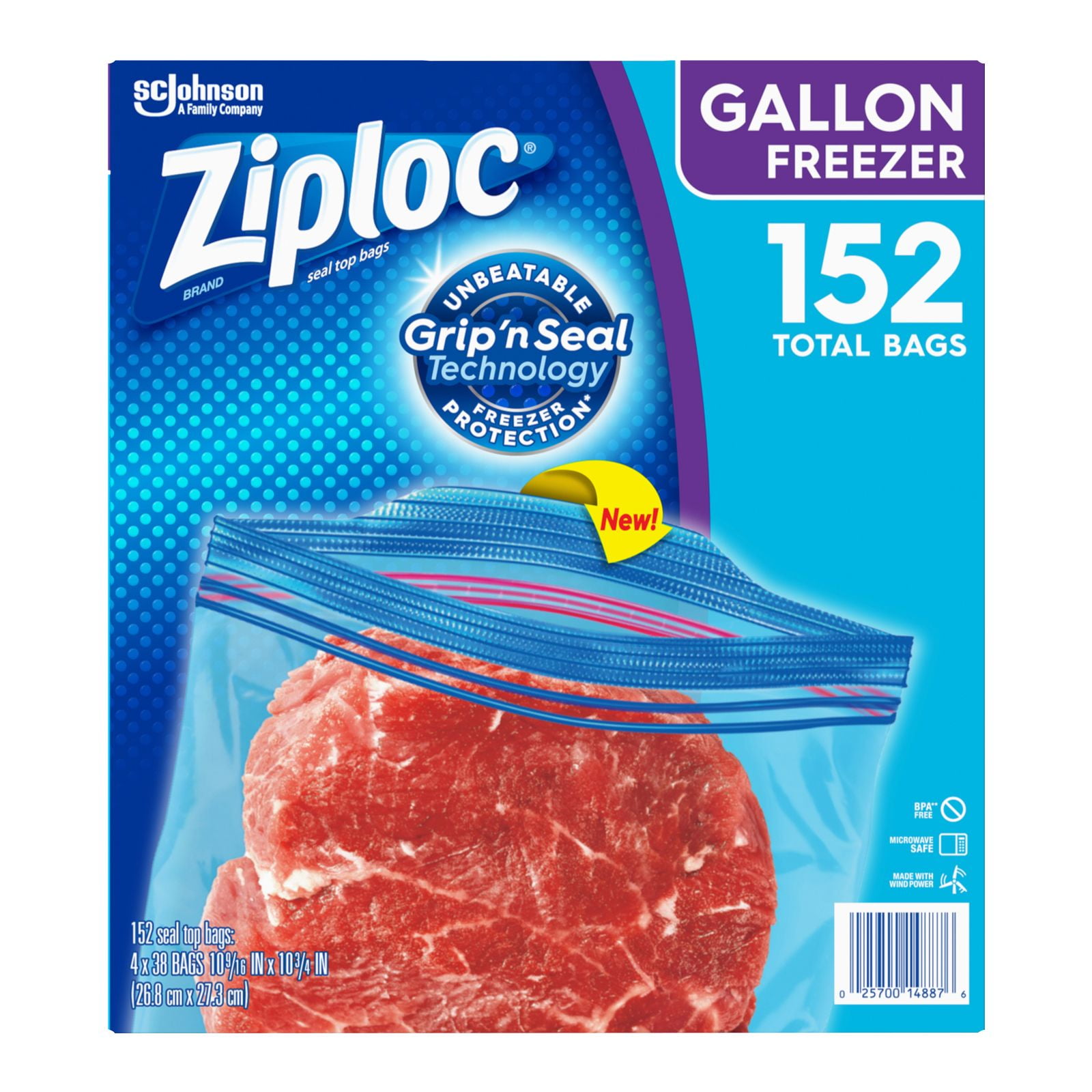 Ziploc Gallon Freezer Bags, 152 ct.