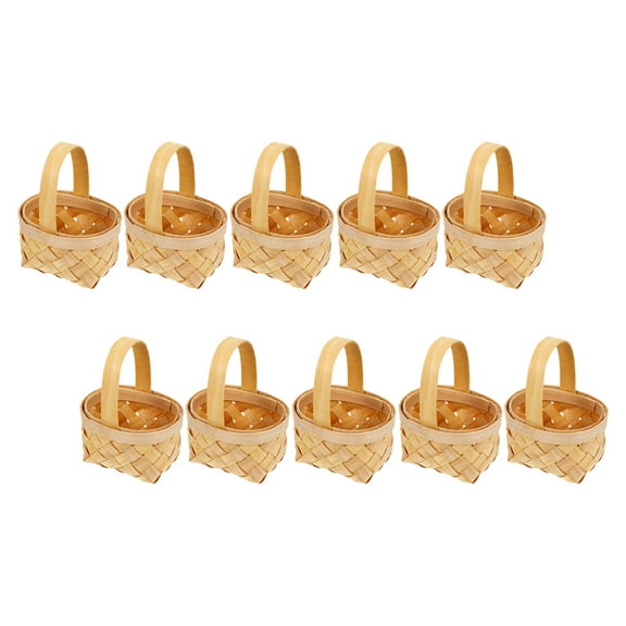 Soimiss 10pcs Mini Woven Baskets Party Favor Gift Storage for Wedding Celebrations