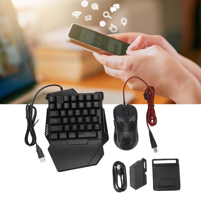 Conjunto de convertidor de teclado y mouse conjunto de adaptador de juegos móvil portátil de alta sensibilidad Puerto USB con una sola mano Inalámbrico con cable sin demora ANGGREK Otros