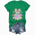 thumbnail image 5 of TOWED22 Halloween Shirts for Women Bow Ghost Shirt Cute Spooky Tshirt Fall Flower Graphic Tees Short Sleeve Casual Tops(Green,M), 5 of 8