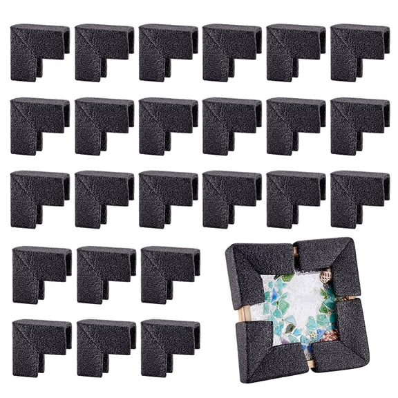24pcs Foam Corner Protectors Picture Frame Corner Protection Black Edge Protection Corners Furniture Safety Bumpers 4.2x3.7x1.9inch