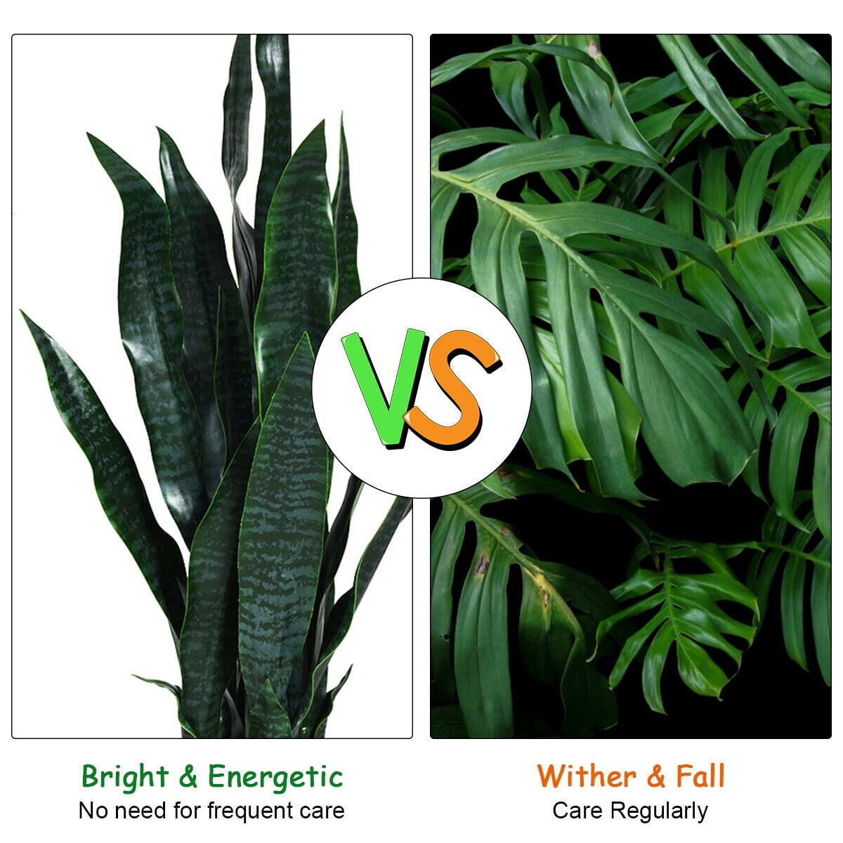 Gymax Artificial Fake Plant 35.5" Fake Sansevieria Indoor-Outdoor Decoration Green