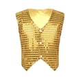 thumbnail image 5 of Yartina Kids Girls Boys Sequin Hip-hop Jazz Dance Waistcoat Jacket Sparkle Stage Performance Vest Gold 3-4, 5 of 7