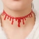 thumbnail image 2 of Maojin Collar de sangre de Halloween, gargantilla sangrienta de terror, collar de goteo de sangre roja, accesorios de disfraz para mujeres y niñas, decoración de fiesta de Halloween, 2 of 8