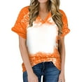thumbnail image 1 of Chemises Oversize pour Femmes T-Shirt Imprimé Color Block Col Rond T-Shirt Décontracté Tee Tops Tunique Tee Shirts Orange m, 1 of 4