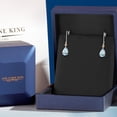 thumbnail image 5 of Gem Stone King 925 Silver and 10K Yellow Gold Sky Blue Aquamarine and Lab Grown Diamond Dangle Earrings for Women | 2.32 Cttw | Gemstone March Birthstone | Pear Shape 9X6MM, 5 of 6
