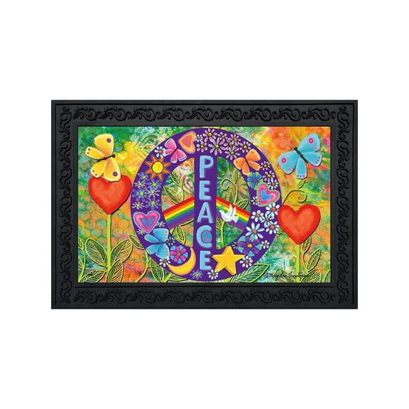 Briarwood Lane Spring Doormat 30x18 Indoor Outdoor Peace Floral For Spring Doormat