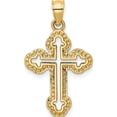 thumbnail image 1 of 14K Yellow Gold Cut-Out Budded Cross Charm (25 X 16) Made In United States d3505, 1 of 6