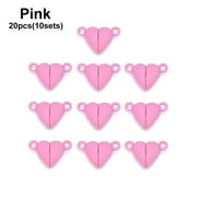 JINGTING 20pcs(10sets) DIY Crafts Charms Beads End Caps Couple Bracelet Love Heart Magnetic Buckle Connected Clasps PURPLE