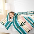 thumbnail image 4 of Feelyou Western Cactus Plant Bedding Comforter Set for Kid, Rustic Farmhouse Twin Comforter Sets, Modern Art Stripes Bedding Set, Ultra Soft Bedroom Decor, 2-Piece, 4 of 8