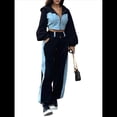 thumbnail image 2 of Conjunto Casual de Dos Piezas para Mujer: Sudadera con Capucha y Cremallera de Larga con Bloques de Color + Pantalón de Mezclilla con Cordón Ajustable Negro L, 2 of 7