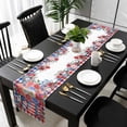 thumbnail image 5 of 4th of July Table Runner Cotton Linen 108 Inch Holiday Dresser Scarves, Independence Day Floral Striped Tablerunner for Kitchen Coffee Dining Bedroom Home Living Room Dinner Scarf Décor 13''x108'', 5 of 9