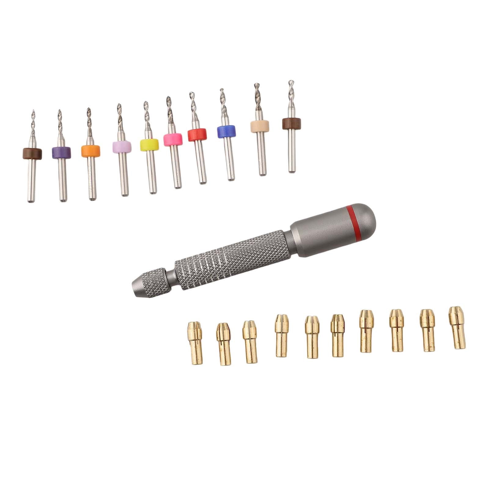 21Pcs/Set Mini Hand Drill Bits Set Manual Pin Vise Woodworking For Model Resin Jewelry Hole Maker Puncher Craft Tools Fangkenuo