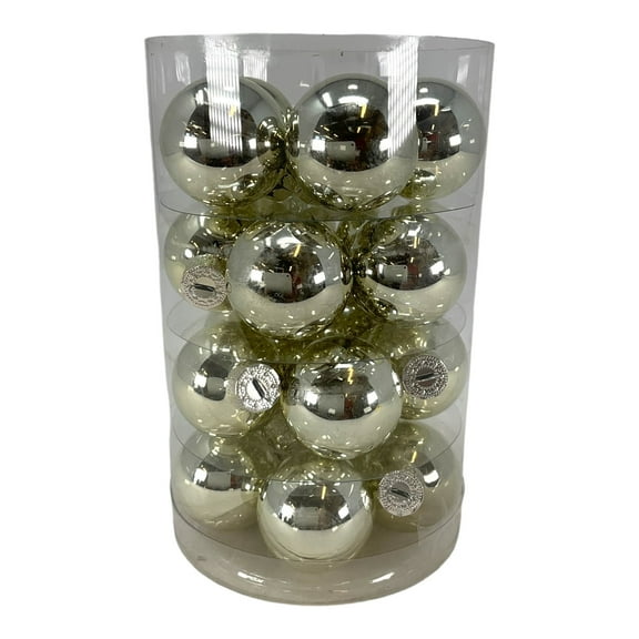 1.25 Inch Shiny Gold Glass Ball Christmas Ornament Set of 20
