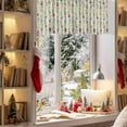 thumbnail image 3 of Christmas Colorful Valances for Windows, 54 x 18in, Xmas Balls Bells Stars Berry Beige Linen Rod Pocket Kitchen Valance Curtain Light Filtering Window Treatments for Living Room Bedroom, 1 Panel, 3 of 7