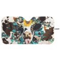 thumbnail image 3 of Xixirimido Car Windshield Sun Shade Foldable Sunshade Front Window Cover Sun Visor for Trucks SUVs Sedan Universal Car Interior Accessories, Cow Sunflower Cowhide, 3 of 8