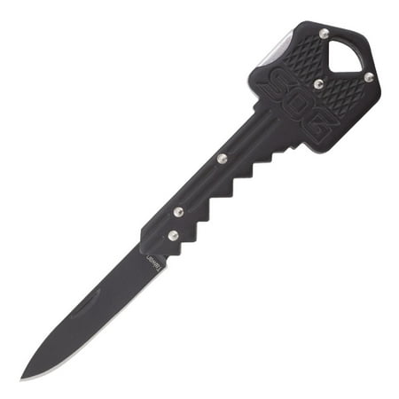 SOG Key Knife - Black Folding Knife 4in Overall (Blizetec Survival Knife Best 5 In 1)