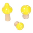 thumbnail image 3 of M Buder Wooden Mushroom Decor 3 Pcs Set Cute Desktop Figurines Yellow Colorful Ornaments for Home Office Living Room Nursery Decoration 2.87 inches / 7.3 cm Tall Crafted Art Knick-Knacks, 3 of 9