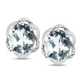 thumbnail image 2 of Star K � Large Love Knot Earrings with Oval 8 x 6mm Genuine Aquamarine, 2 of 9