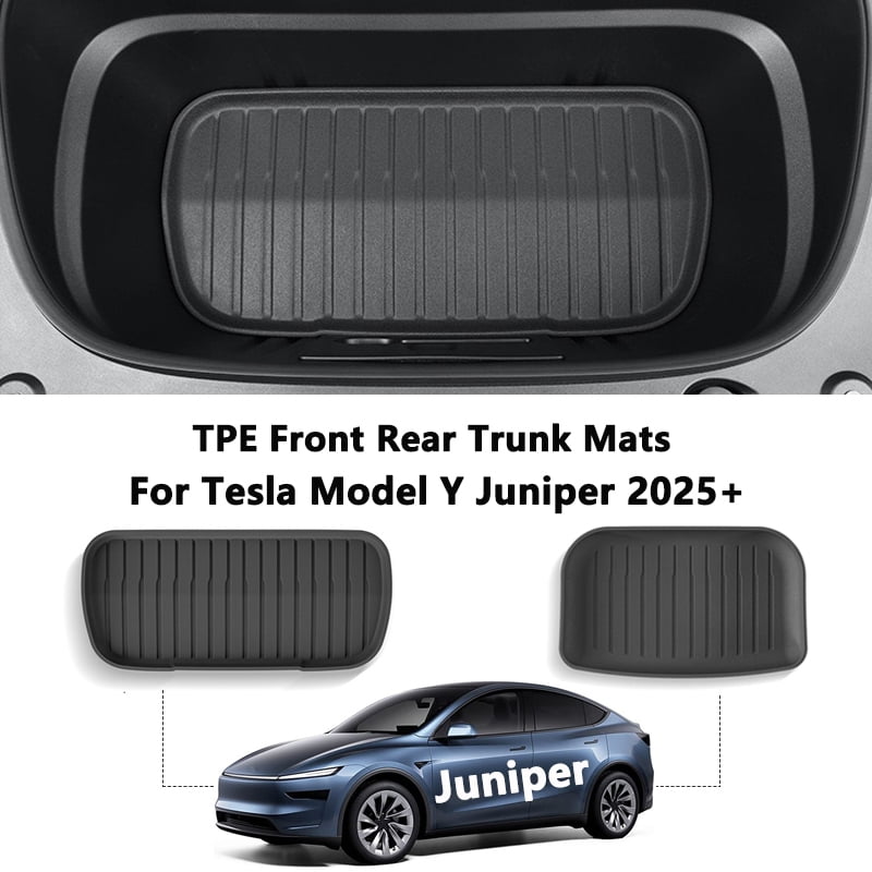 For Tesla Model Y Juniper 2025 Front Rear Trunk Mat TPE Lower Storage Box Pads Protective Cover Cargo Liner Trunk Tray Floor Mat