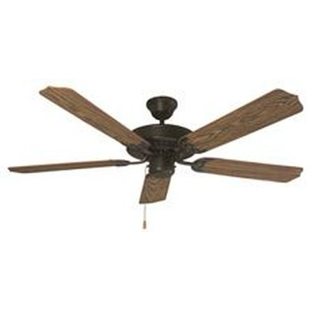 Bala 5 Blade Ceiling Fan Light Kit Adaptable Aged Bronze With Dark Oak Mahogany Blades 52 In