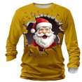 thumbnail image 2 of Christmas Shirts for Men Long Sleeve Relaxed Fit Casual Crewneck Funny Santa Claus Graphic Holiday Shirt, 2 of 3