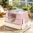 thumbnail image 2 of odorsTT Pink Cat Litter Box with Lid - XL Large Enclosed/Open Litter Box with Anti Leakage Enclosure - Odor Free Hooded Litter Tray, 2 of 7