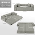 thumbnail image 5 of VFD 3-Seat Convertible Sleeper Sofa Bed with 2 Pillows, Teddy Sofa Corduroy Folding Mattress Couch, No Assembly Required Floor Sofa Lounge Boneless Couch for Living Room Bedroom, Light Gray, 5 of 9