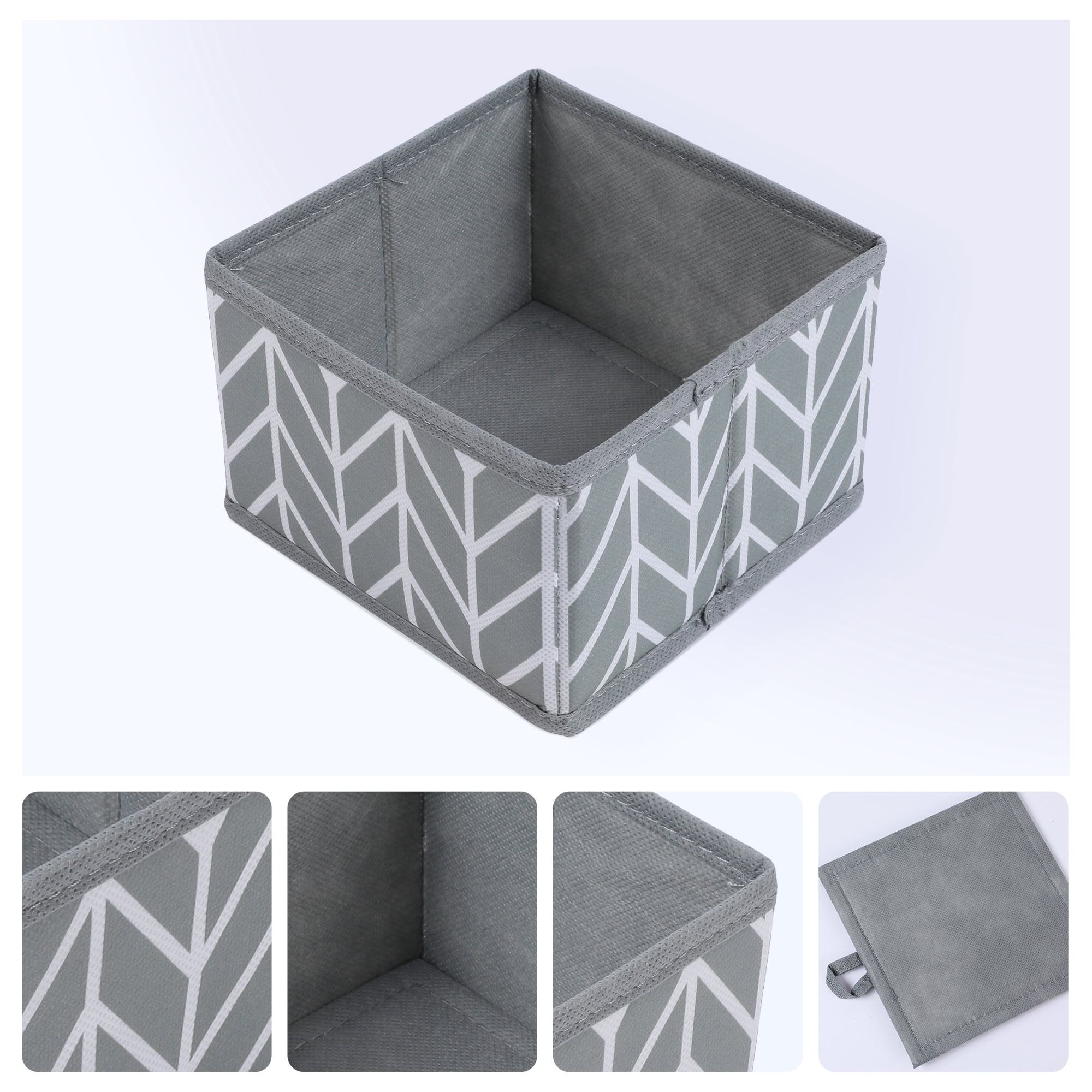 Unique Bargains Storage Bins for Closet Organizers Branch Patterned Gray 5.5"x5.5"x3.9"