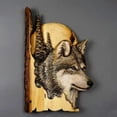 thumbnail image 2 of Escultura de madera para colgar en la pared, tallado de animales, hecho a mano, mapache, oso, ciervo, decoración pintada a mano para el hogar, sala de estar, envío directo, 2 of 4