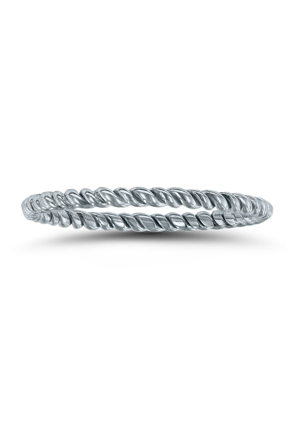 Women's 1.5MM Rope Twist Wedding Band in 14K White Gold