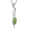 thumbnail image 2 of Dazzlingrock Collection 8X4mm Marquise Peridot & Round White Diamond Twist Infinity Pendant for Women with 18 Inch Gold Chain (0.05 ctw, Color I-J, Clarity I1-I2) in 18K White Gold, 2 of 4