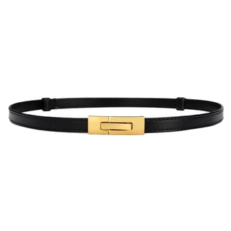 Women Wide Leather Belt Classic Solid Color Large Square  display picture 3