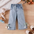 thumbnail image 3 of ZHANGDER Kids Girls Cute Y2K Baggy Jeans with Wide Leg High Waist Denim Pants Pockets, Blue 5 Years, 3 of 6